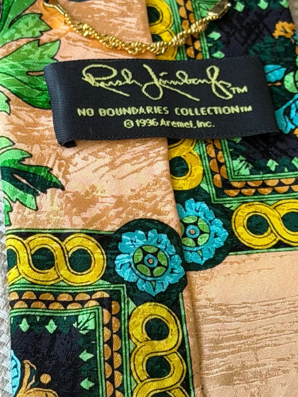 Rush Limbaugh Patchwork Melon Silk Tie